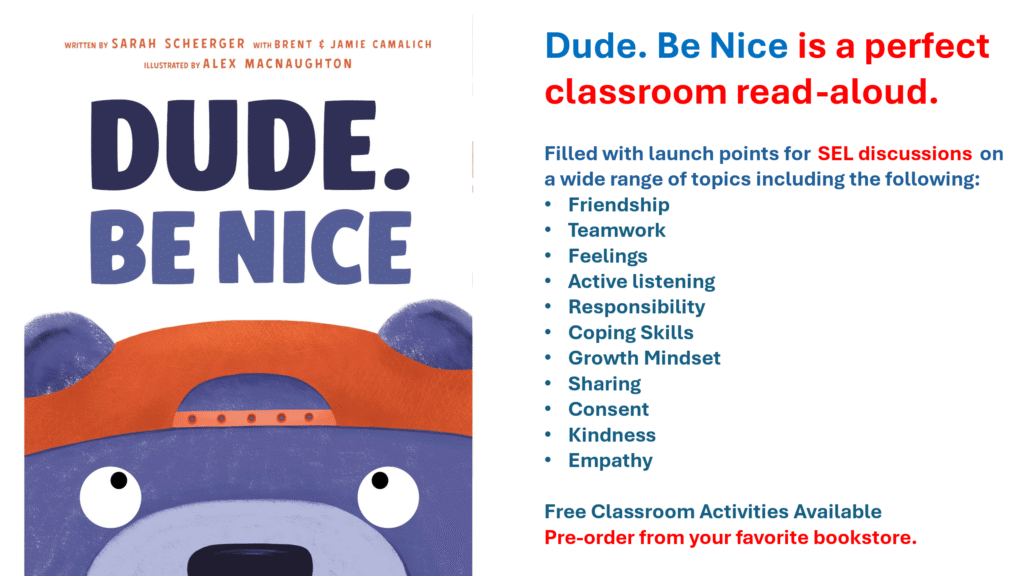 "Dude. Be Nice" card for social media